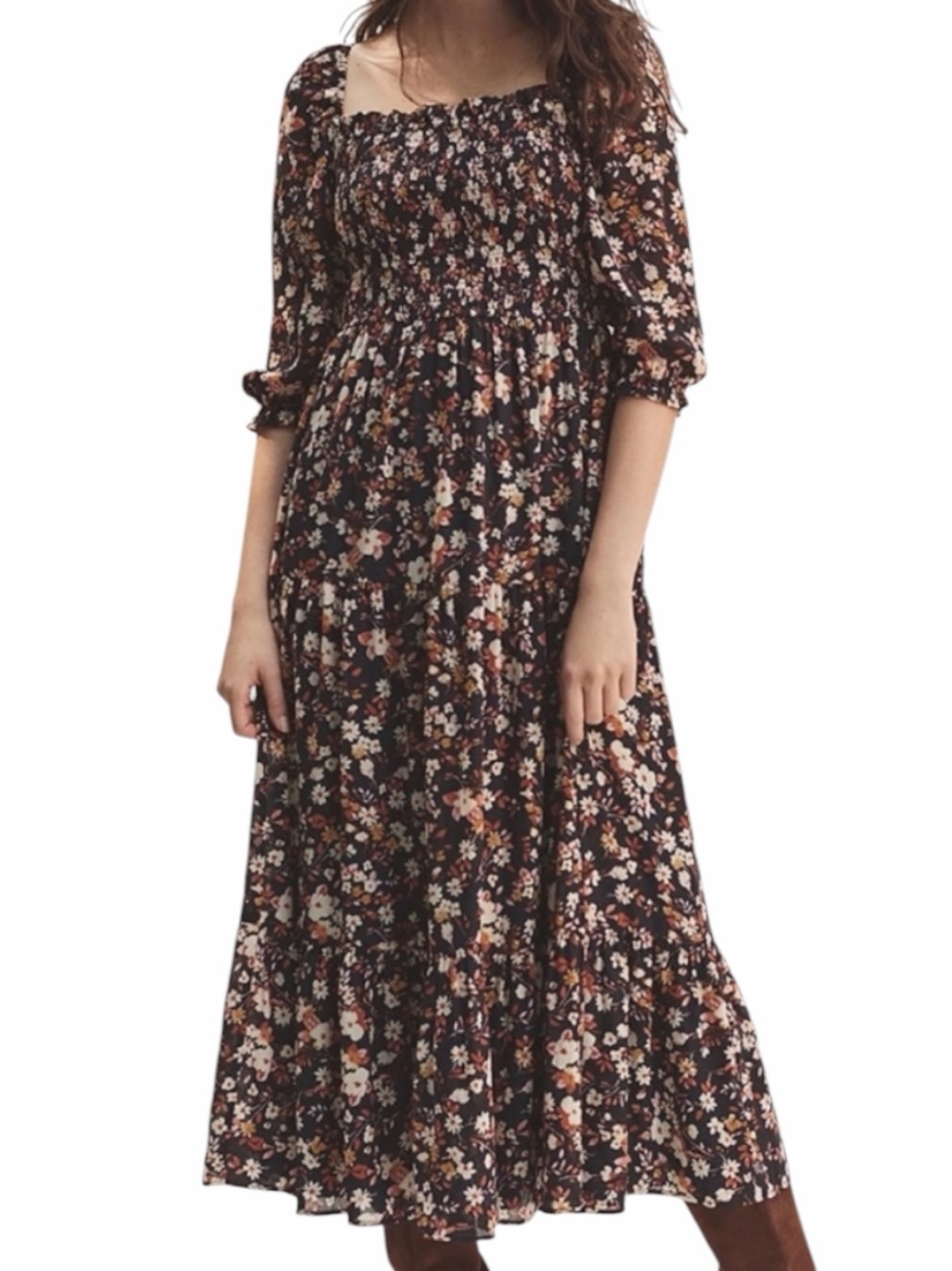 Ann Taylor Smocked Tiered Maxi Dress